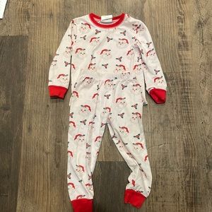Festive Santa Kids Pajama Set with Red Trim